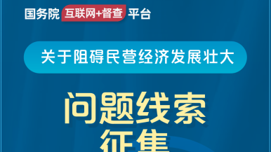 美女被啪啪啪网站观看国务院“互联网+督查”平台公开征集阻碍民营经济发展壮大问题线索